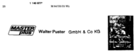 MASTER plus Walter Puster GmbH & Co KG Logo (DPMA, 09.03.1989)