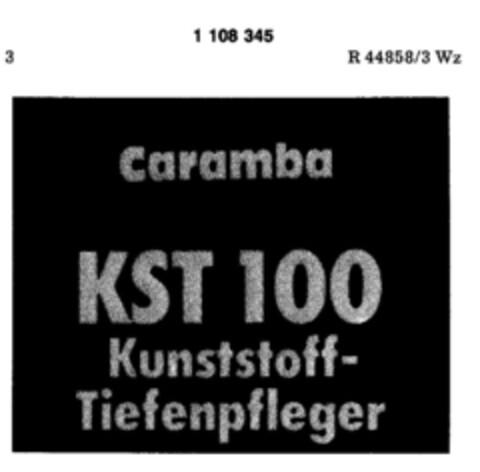 Caramba KST 100 Kunststoff-Tiefenpfleger Logo (DPMA, 10.11.1986)