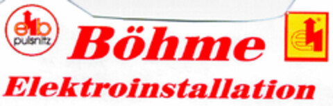 eb pulsnitz Böhme Elektroinstallation Logo (DPMA, 12/12/2000)