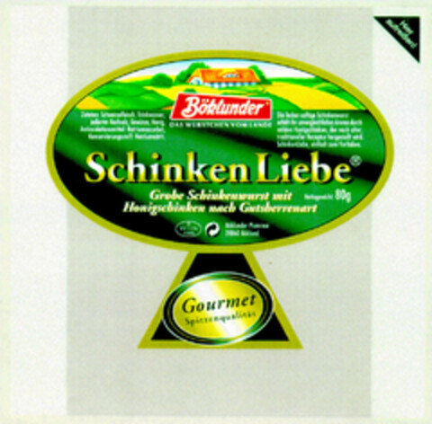 Schinken Liebe Grobe Schinkenwurst mit Honigschinken nach Gutsherrenart Logo (DPMA, 08.10.2001)