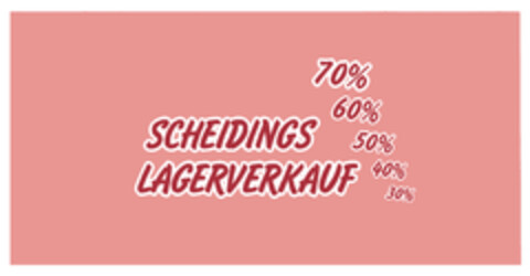 SCHEIDINGS LAGERVERKAUF 70% 60% 50% 40% 30% Logo (DPMA, 29.08.2019)
