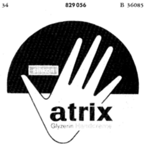 silikon atrix Glycerin Handcreme Logo (DPMA, 08.06.1966)