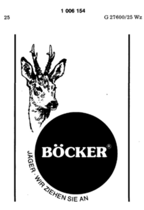 BÖCKER JÄGER   WIR ZIEHEN AN Logo (DPMA, 11/30/1979)