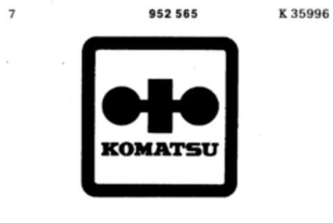 KOMATSU Logo (DPMA, 15.11.1974)