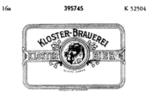 KLOSTER-BRAUEREI Logo (DPMA, 15.08.1928)