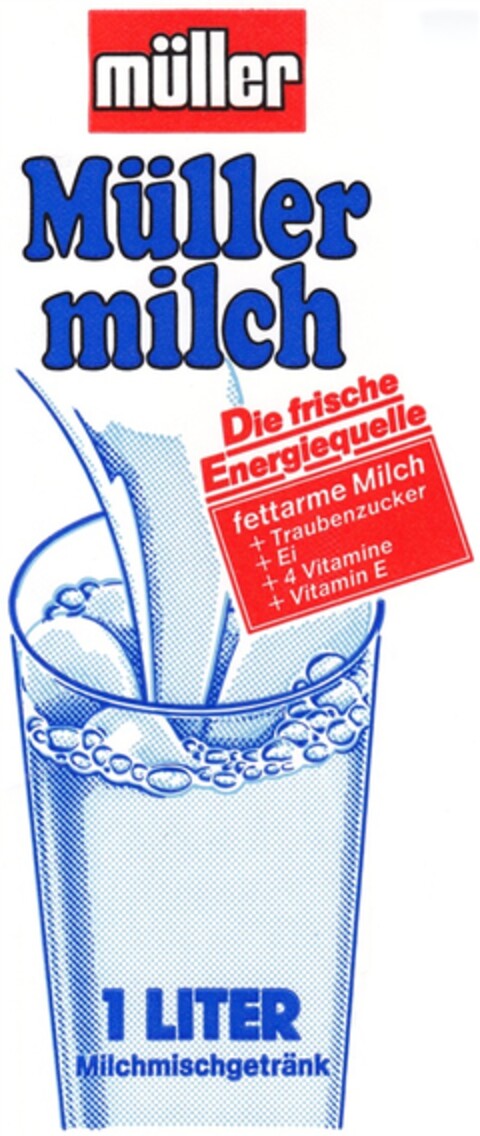 müller Müller milch Die frische Energiequelle Logo (DPMA, 14.05.1987)