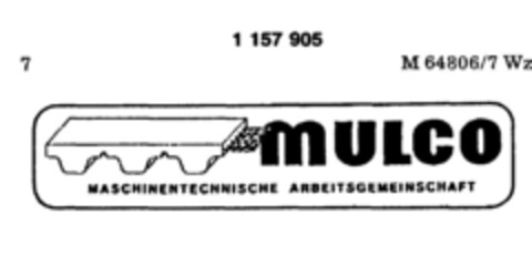 mulco MASCHINENTECHNISCHE ARBEITSGEMEINSCHAFT Logo (DPMA, 30.03.1989)