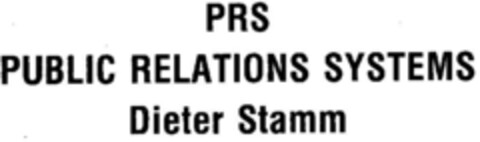 PRS (PUBLIC RELATIONS SYSTEMS) Logo (DPMA, 02.04.1979)