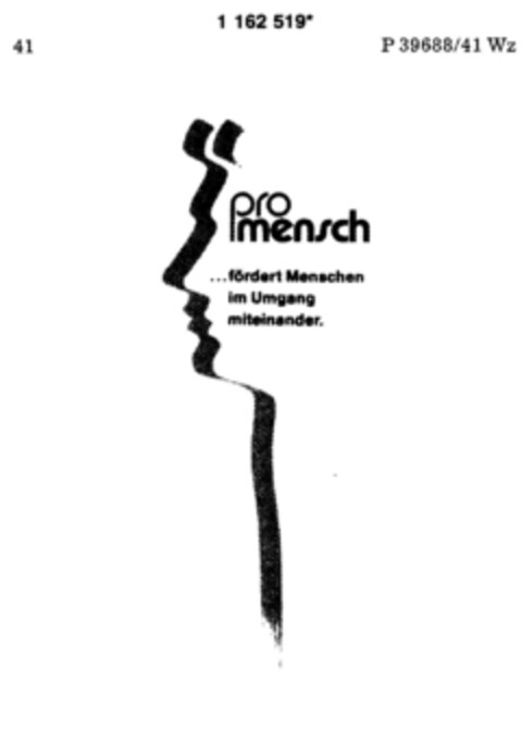 pro mensch...fördert Menschen im Umgang miteinander Logo (DPMA, 07/02/1990)