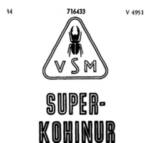 SUPER KOHINUR Logo (DPMA, 08.10.1957)