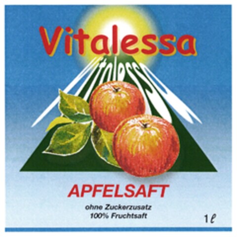 Vitalessa APFELSAFT ohne Zuckerzusatz 100% Fruchtsaft 1l Logo (DPMA, 08.07.2011)
