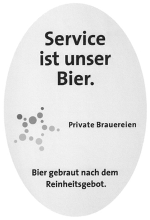 Service ist unser Bier. Private Brauereien Bier gebraut nach dem Reinheitsgebot. Logo (DPMA, 08.10.2012)