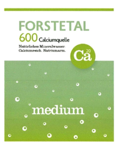 FORSTETAL 600 Calciumquelle medium Logo (DPMA, 05/06/2015)