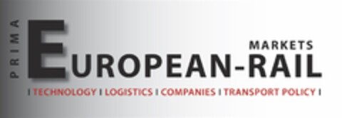 PRIMA European-Rail Markets TECHNOLOGY LOGISTICS COMPANIES TRANSPORT POLICY Logo (DPMA, 25.05.2016)