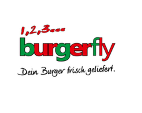1,2,3... burgerfly Dein Burger frisch geliefert. Logo (DPMA, 30.04.2020)