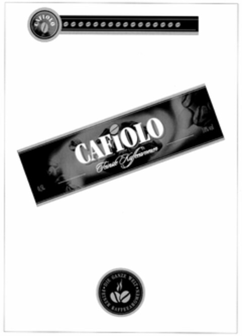 CAFiOLO Feinste Kaffeearomen DIE GANZE WELT FEINER KAFFEEAROMEN Logo (DPMA, 12/03/2004)