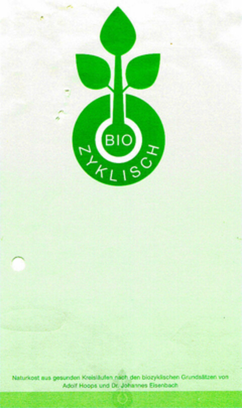 BIO ZYKLISCH Logo (DPMA, 21.11.1994)