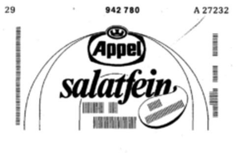 Appel salatfein Logo (DPMA, 25.07.1975)