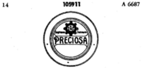 PRECIOSA Logo (DPMA, 30.01.1908)