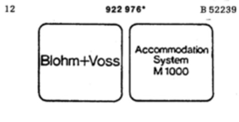 Blohm+Voss Accommodation System M 1000 Logo (DPMA, 02/15/1974)