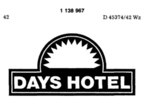 DAYS HOTEL Logo (DPMA, 19.10.1988)