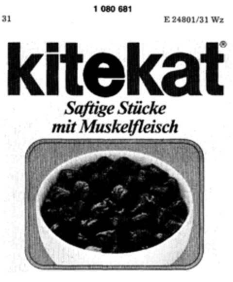 kitekat Saftige Stücke mit Muskelfleisch Logo (DPMA, 19.12.1984)