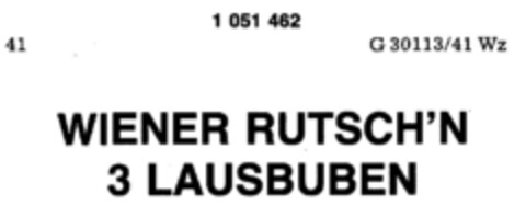 WIENER RUTSCH`N 3 LAUSBUBEN Logo (DPMA, 01/24/1983)