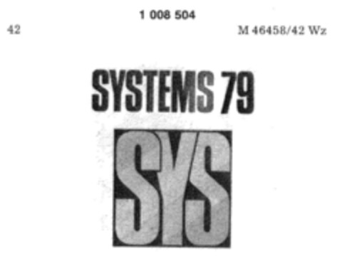 SYS SYSTEMS 79 Logo (DPMA, 03/31/1979)