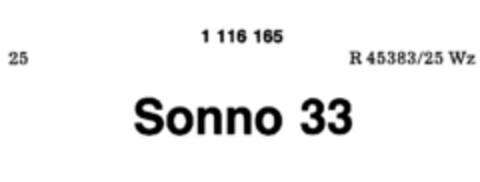 Sonno 33 Logo (DPMA, 28.04.1987)