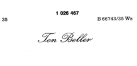 Ton Beller Logo (DPMA, 06.10.1980)