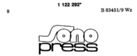 Sono press Logo (DPMA, 18.12.1987)