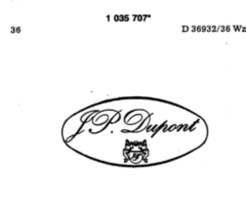 J.P.Dupont Logo (DPMA, 30.12.1981)