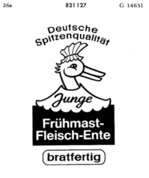 Junge Frühmast-Fleisch-Ente bratfertig Logo (DPMA, 07/29/1965)