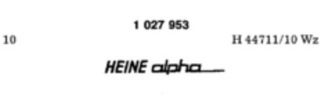 HEINE alpha Logo (DPMA, 20.09.1978)