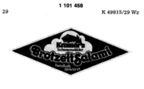 Kramer`s Schwarzwälder Brotzeit Salami Logo (DPMA, 15.05.1986)