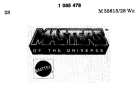 MASTERS OF THE UNIVERSE MATTEL Logo (DPMA, 08.11.1984)