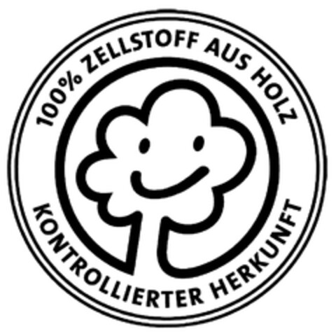 100% ZELLSTOFF AUS HOLZ Logo (DPMA, 25.07.2008)