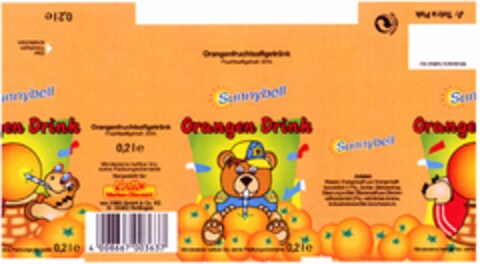 Sunnybell Orangen Drink Logo (DPMA, 26.04.2004)