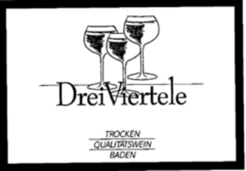 Drei Viertele TROCKEN QUALITÄTSWEIN BADEN Logo (DPMA, 12/30/1995)