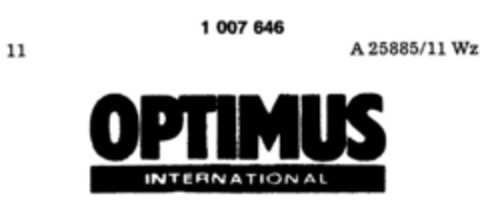 OPTIMUS INTERNATIONAL Logo (DPMA, 02.04.1974)