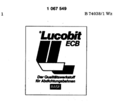 Lucobit ECB Der Qualitätswerkstoff für Abdichtungsbahnen BASF Logo (DPMA, 02/28/1984)