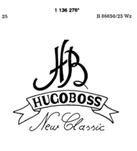 HB HUGO BOSS New Classic Logo (DPMA, 02/25/1989)