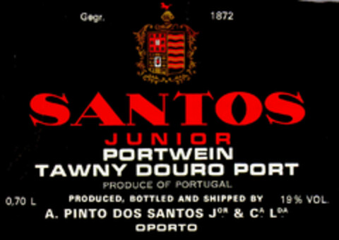 SANTOS JUNIOR Logo (DPMA, 09.04.1981)