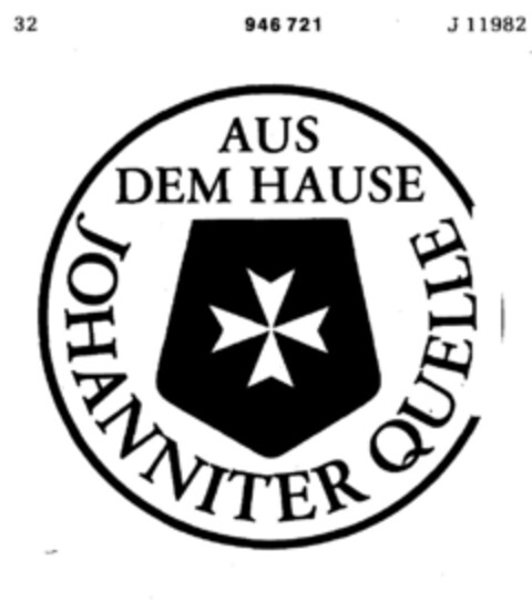 AUS DEM HAUSE JOHANNITER QUELLE Logo (DPMA, 18.04.1975)