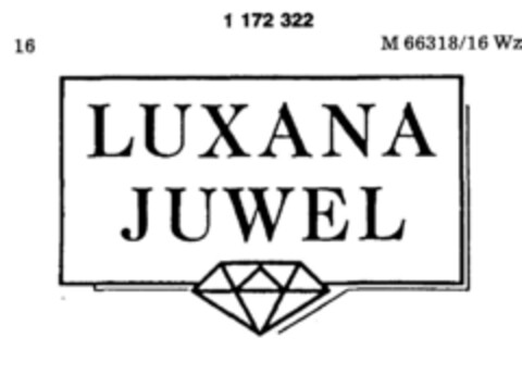 LUXANA JUWEL Logo (DPMA, 05.12.1989)