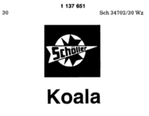 Schöller Koala Logo (DPMA, 01.09.1988)