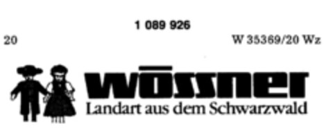 wössner Landart aus dem Schwarzwald Logo (DPMA, 25.07.1985)