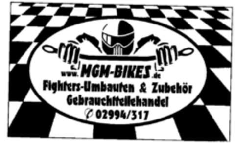 MGM-BIKES Fighters-Umbauten & Zubehör Gebrauchtteilehandel Logo (DPMA, 23.03.2001)