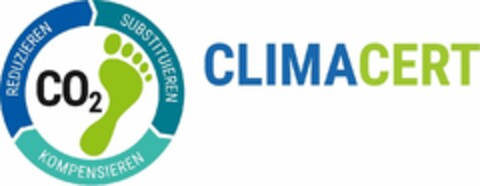CLIMACERT CO2 REDUZIEREN SUBSTITUIEREN KOMPENSIEREN Logo (DPMA, 24.02.2020)
