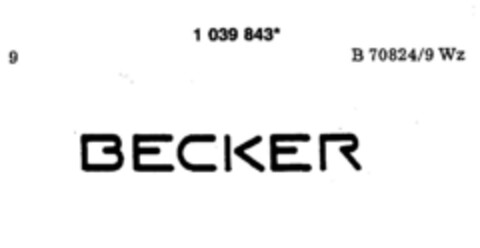 BECKER Logo (DPMA, 30.07.1982)